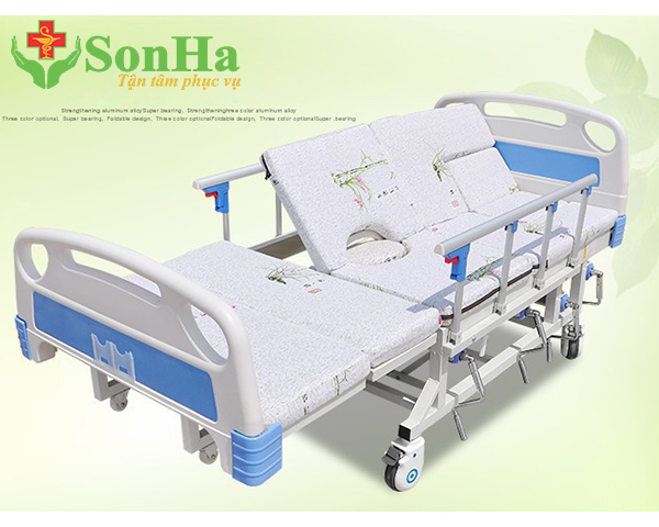 Tư thế nằm giường y tế đa năng 4 tay quay